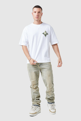 Icon Tee - White/Green Camo