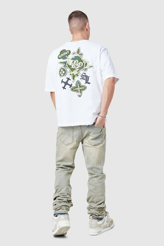 Icon Tee - White/Green Camo