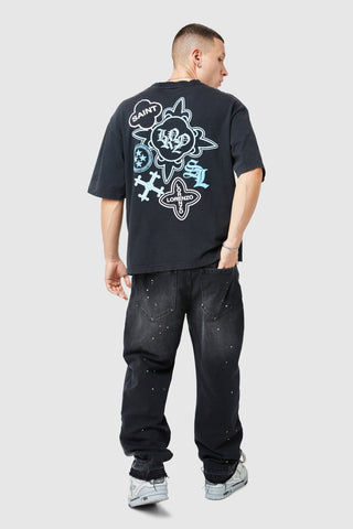 Icon Tee - Black Acid Wash