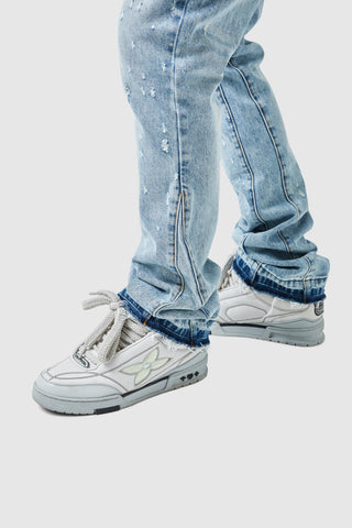 Inferno Jean - Lichtblauwe steenwas