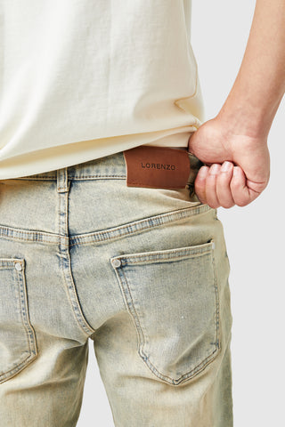 Stacked Jean - Dune Blue Wash