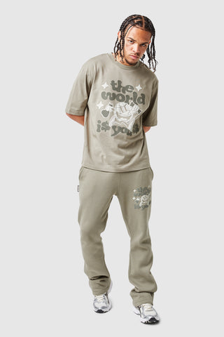 World Is Yours Tee - Groen