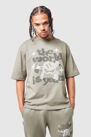 World Is Yours Tee - Groen