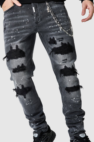Diamante Dillon Jean - Charcoal