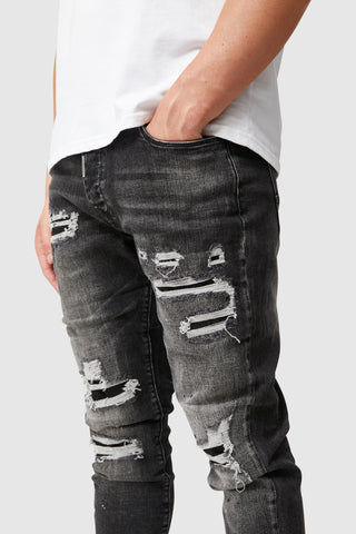 Guy -knop zoom jeans - zwart