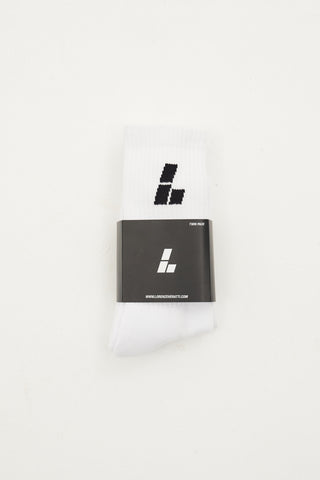 Zwei Packsockel-Socke - Weiß